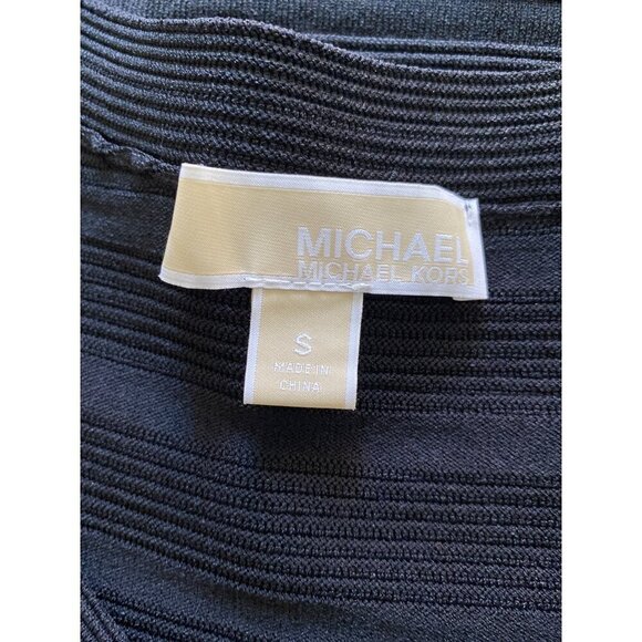 MICHAEL Michael Kors Black Fit & Flare Dress, Ribbed Cut-Out Women's Size S - Picture 9 of 11